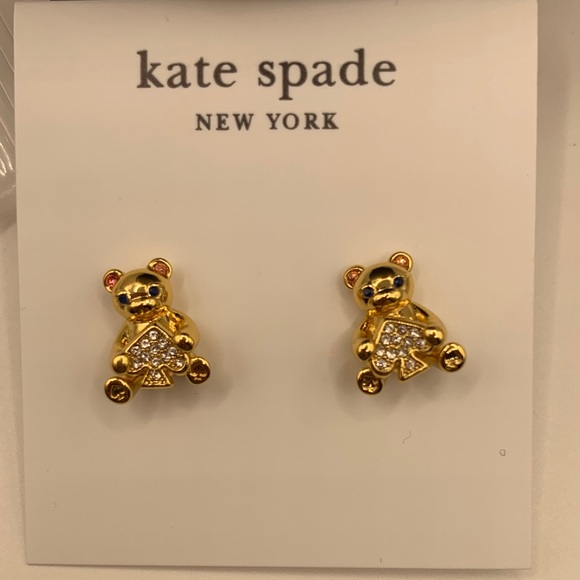 Kate Spade oh what fun teddy bear earrings - Picture 2 of 4